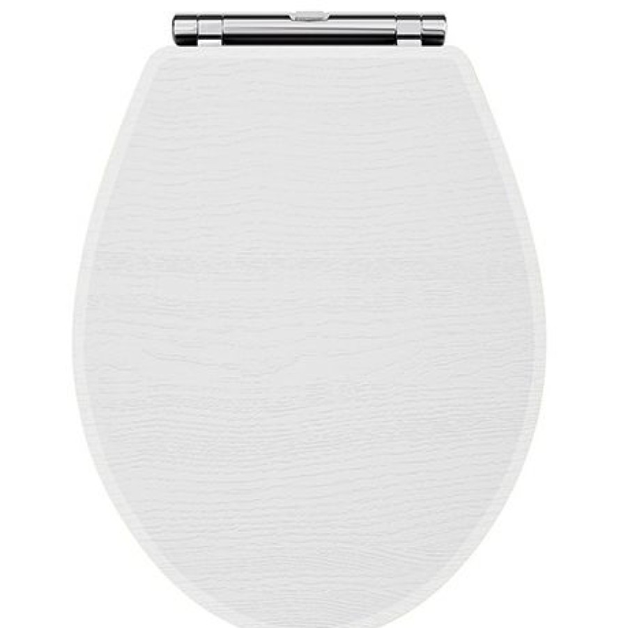 Toilet Cisterns & Parts * | York White Ash Top Fixing Soft Close Toilet Seat