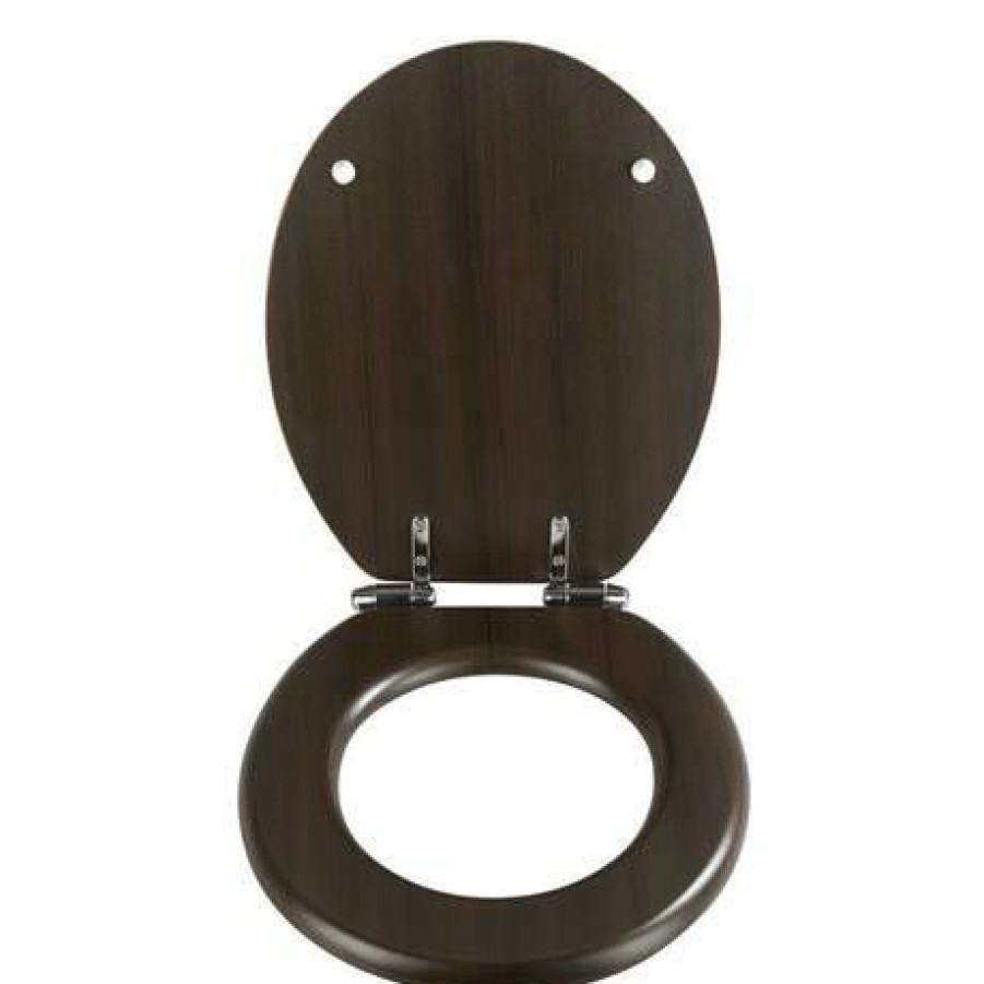 Toilet Cisterns & Parts * | Wenko Wenge Mdf Soft Close Toilet Seat