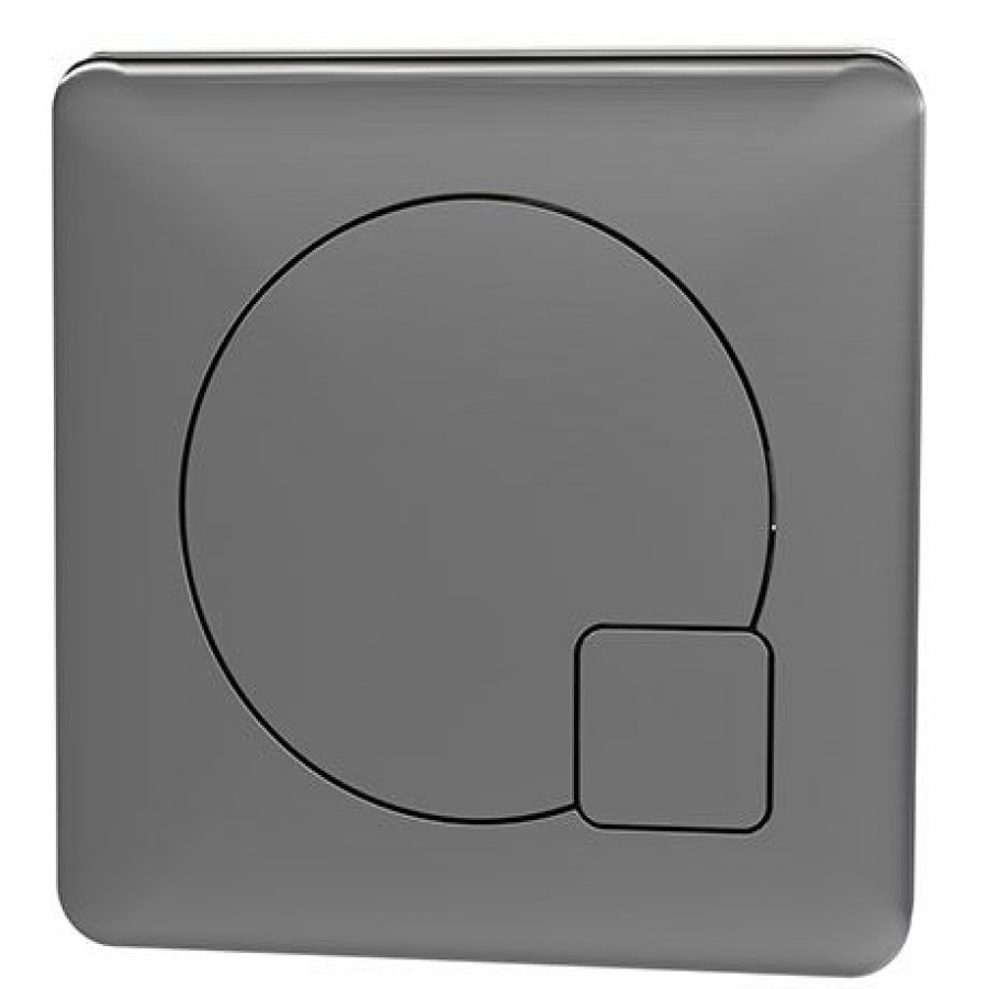 Toilet Cisterns & Parts * | Arezzo Modern Gun Metal Grey Square Flush Plate 70 X 70Mm