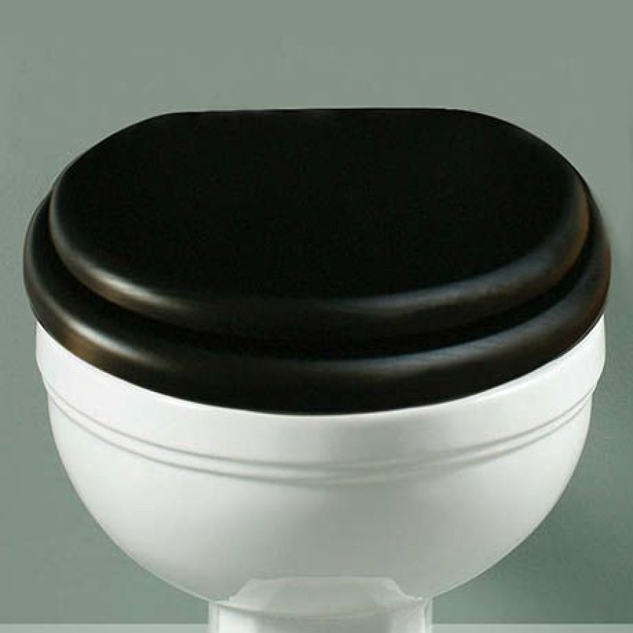 Toilet Cisterns & Parts * | Silverdale Btw Traditional Luxury Ebony Black Wooden Toilet Seat