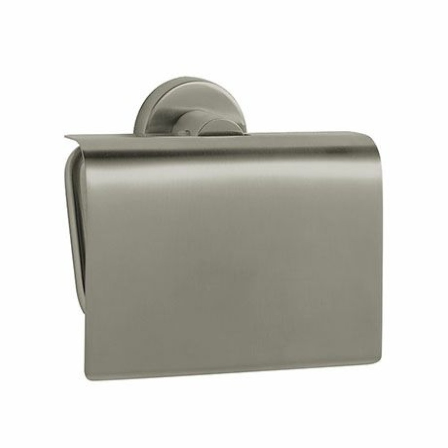 Toilet Roll Holders * | Venice Brushed Nickel Toilet Roll Holder With Cover