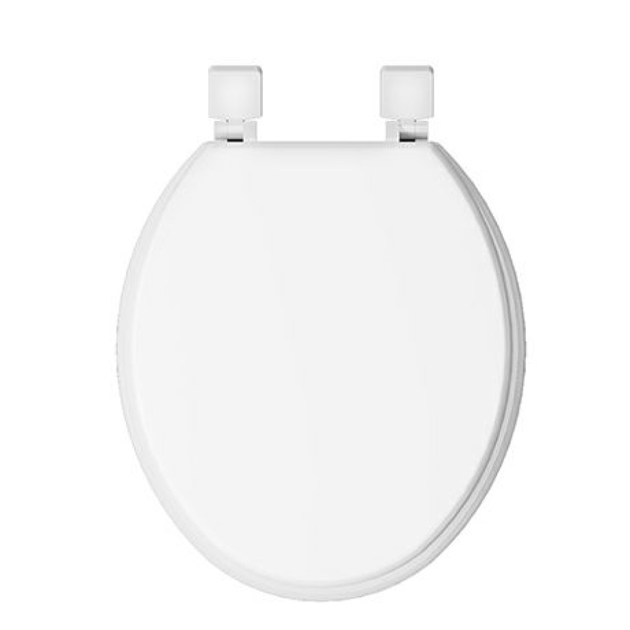 Toilet Cisterns & Parts * | Traditional Style White Wooden Toilet Seat Wts001