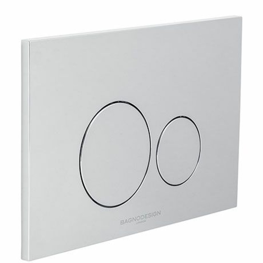 Toilet Cisterns & Parts * | Bagnodesign Aquaeco Chrome Dual Flush Plate With Round Buttons