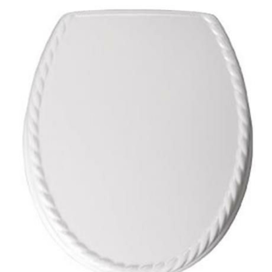 Standard Toilet Seats * | Bemis 5023Ar Rope Design Toilet Seat White 5023Ar000