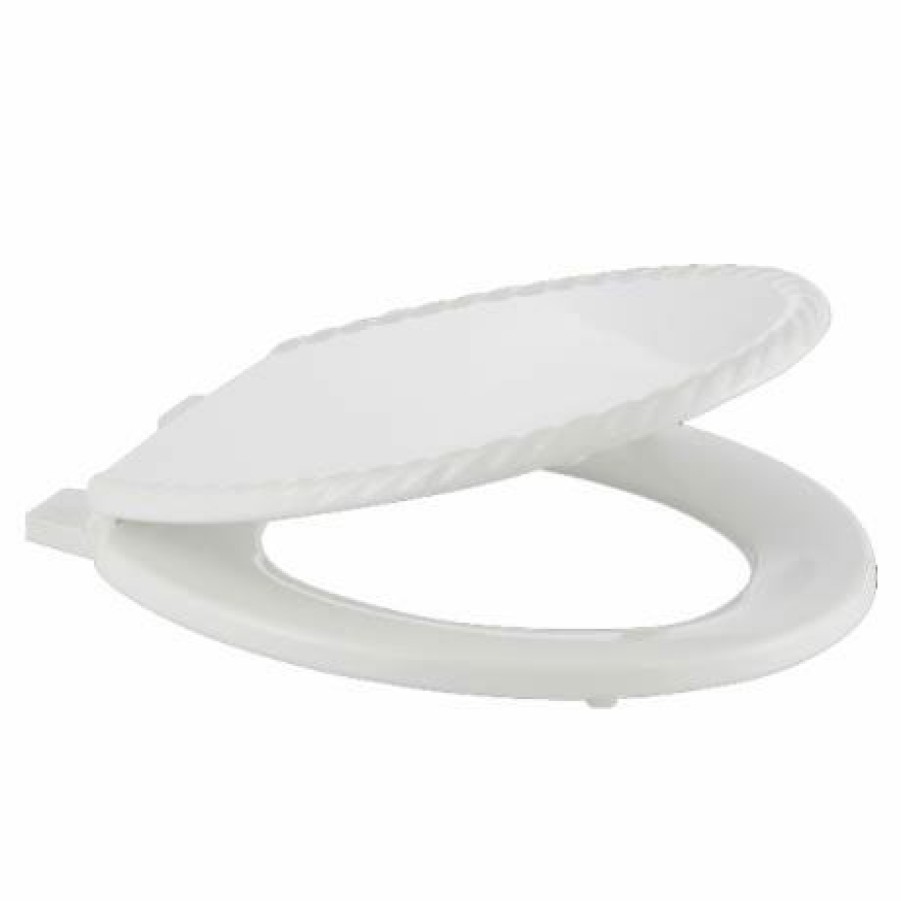 Standard Toilet Seats * | Bemis 5023Ar Rope Design Toilet Seat White 5023Ar000