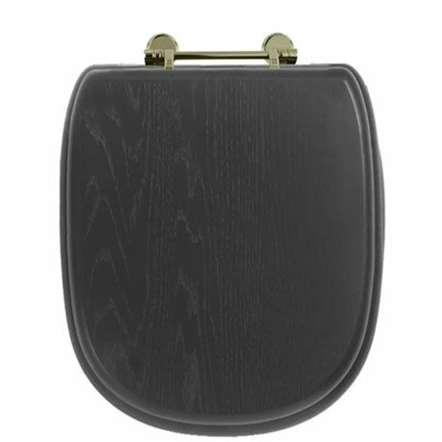 Toilet Cisterns & Parts * | Imperial Radcliffe Standard Toilet Seat With Antique Gold Hinges Wenge