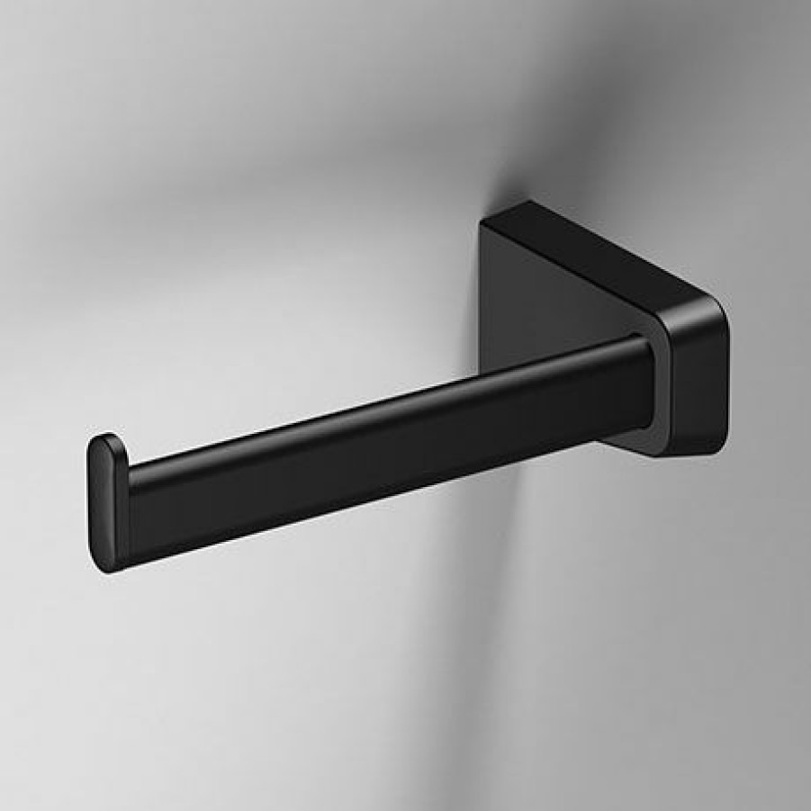 Toilet Roll Holders * | Venice Square Black Left Hand Toilet Roll Holder