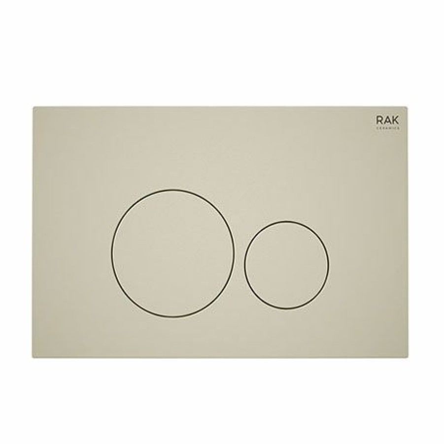 Toilet Cisterns & Parts * | Rak Ecofix Matt Greige Dual Flush Plate With Round Buttons