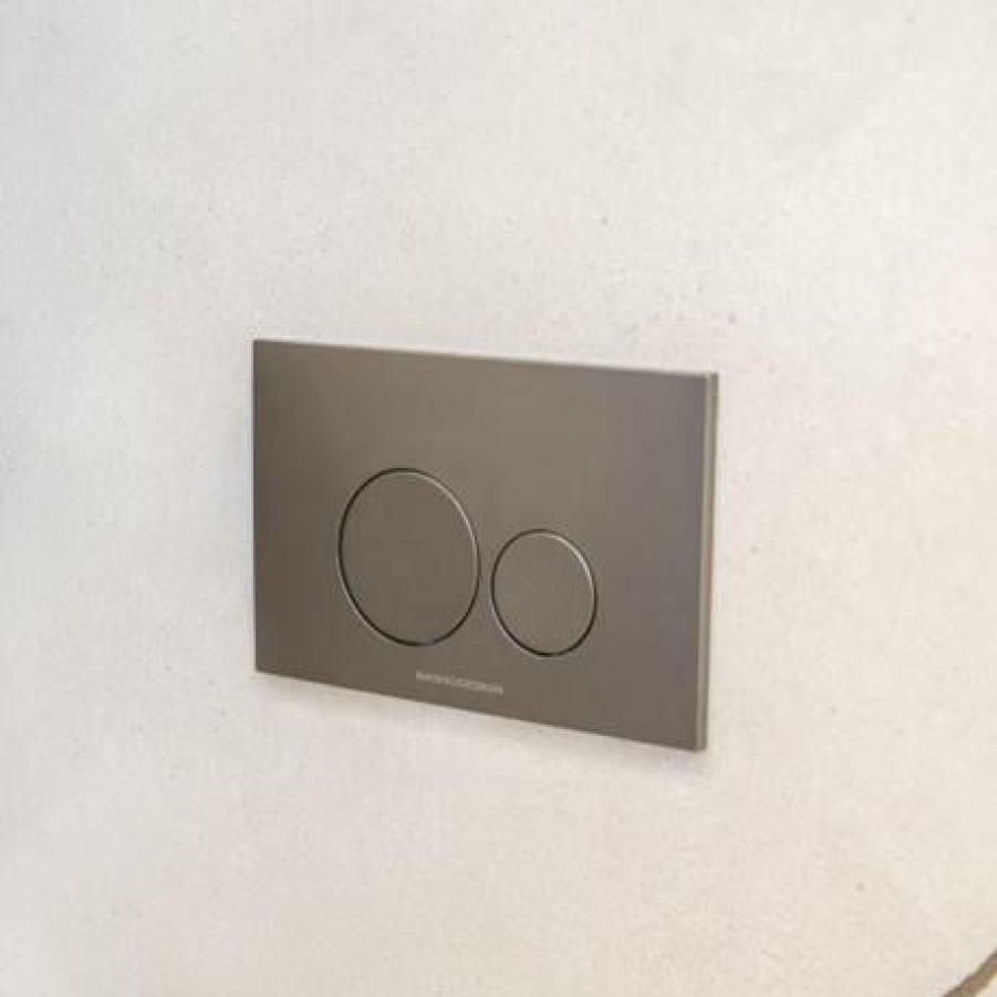 Toilet Cisterns & Parts * | Bagnodesign Aquaeco Anthracite Dual Flush Plate With Round Buttons