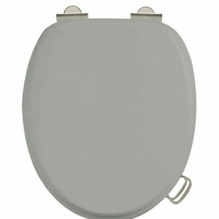 Toilet Cisterns & Parts * | Burlington Soft Close Toilet Seat With Chrome Hinges And Handles Dark Olive