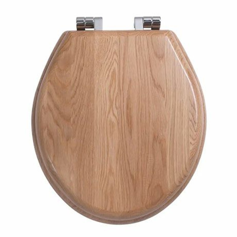 Toilet Cisterns & Parts * | Imperial Oval Soft Close Toilet Seat With Chrome Hinges Natural Oak