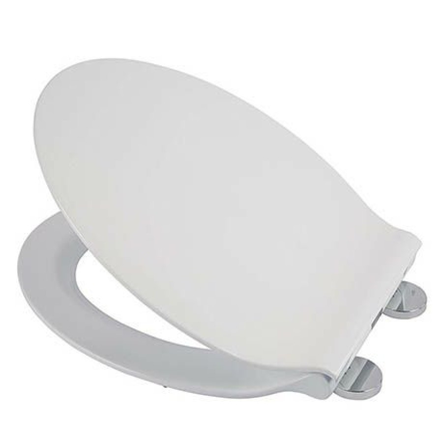 Toilet Cisterns & Parts * | Croydex Flexi-Fix Michigan White Anti-Bacterial Toilet Seat With Soft Close And Quick Release Wl601622H