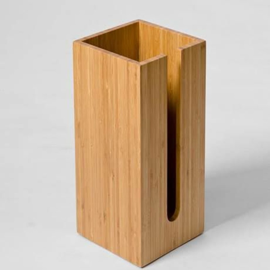 Toilet Roll Holders * | Wooden Spare Toilet Roll Storage Box Bamboo