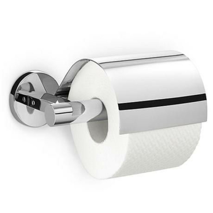 Toilet Roll Holders * | Zack Scala Stainless Steel Toilet Roll Holder With Lid 40051