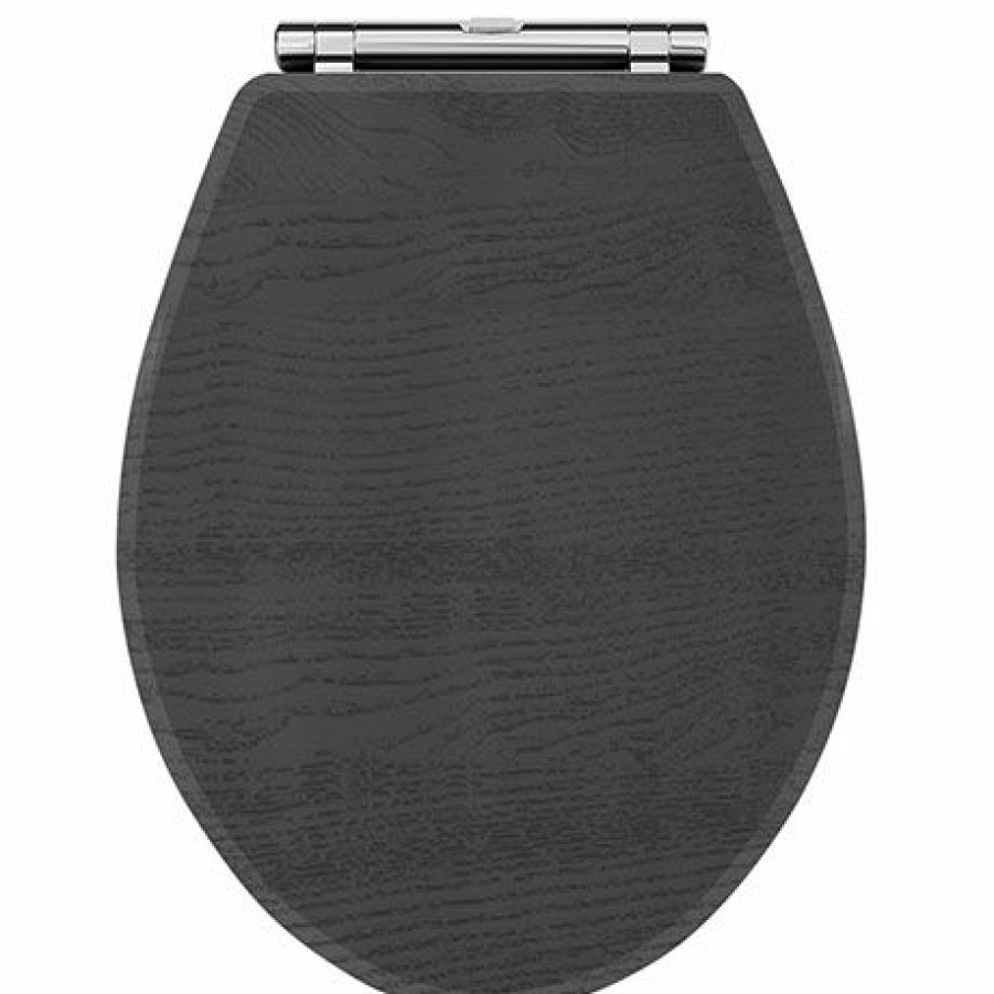 Toilet Cisterns & Parts * | York Dark Grey Top Fixing Soft Close Toilet Seat